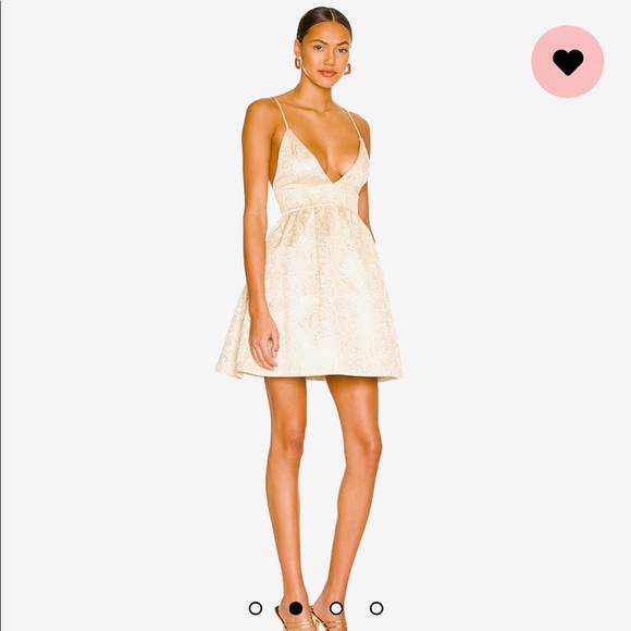 Alice + Olivia Foley Curved Waist Party Dress in Gold - Picture 2 of 11